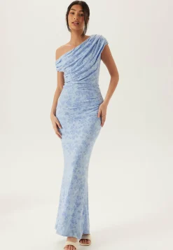 Asymmetric Draped Burnout Maxi Dress