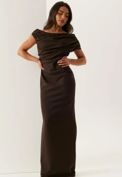 Asymmetric Draped Maxi Dress