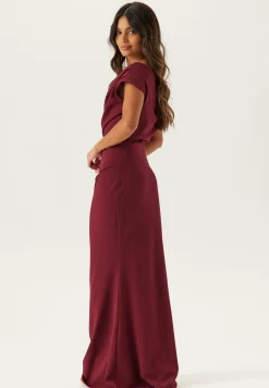 Asymmetric Draped Maxi Dress