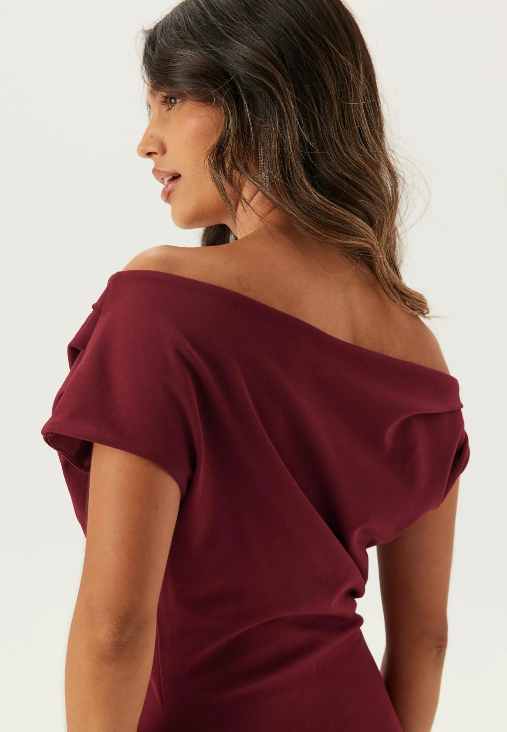 Asymmetric Draped Maxi Dress