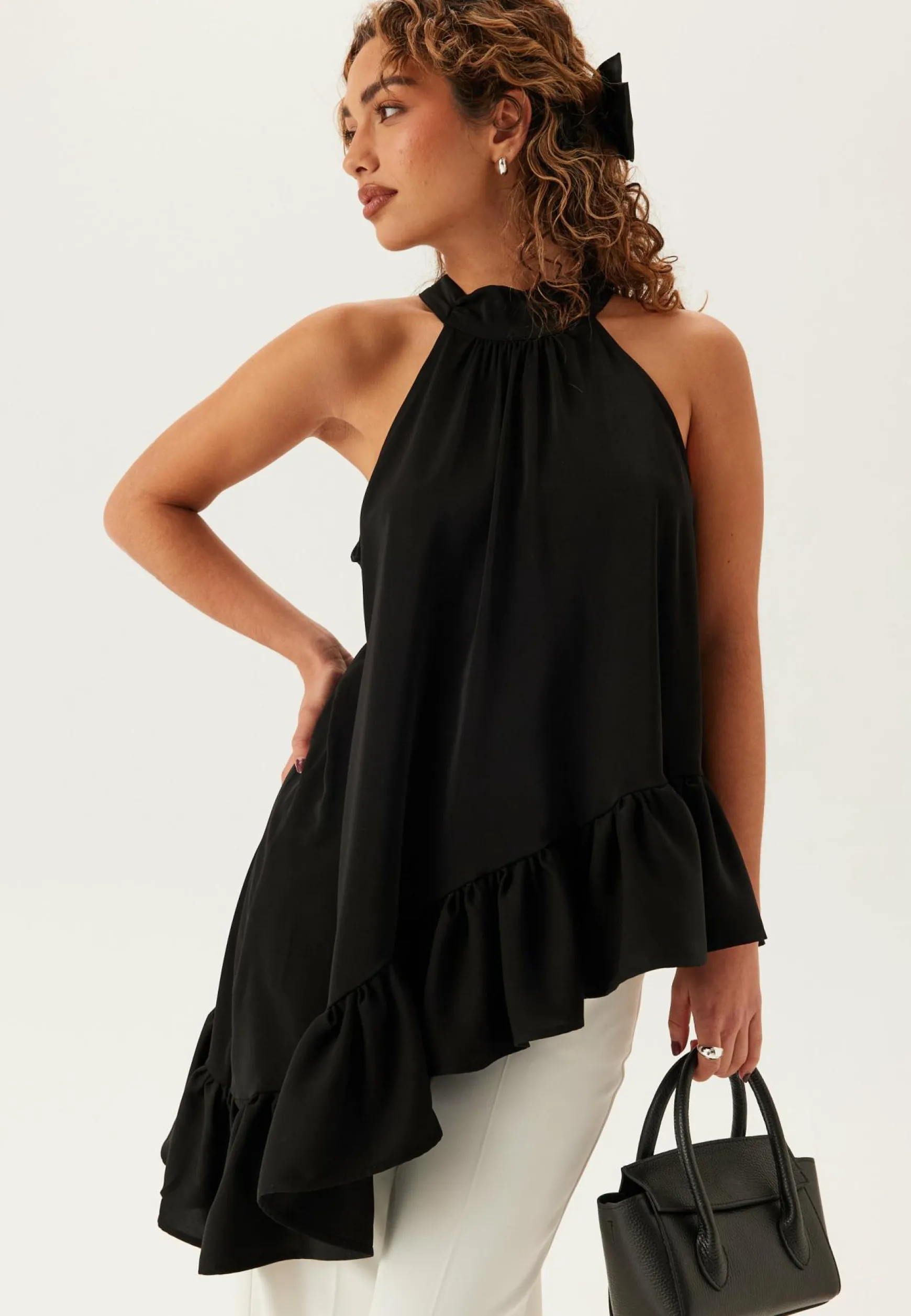 Asymmetric Halter Neck Blouse