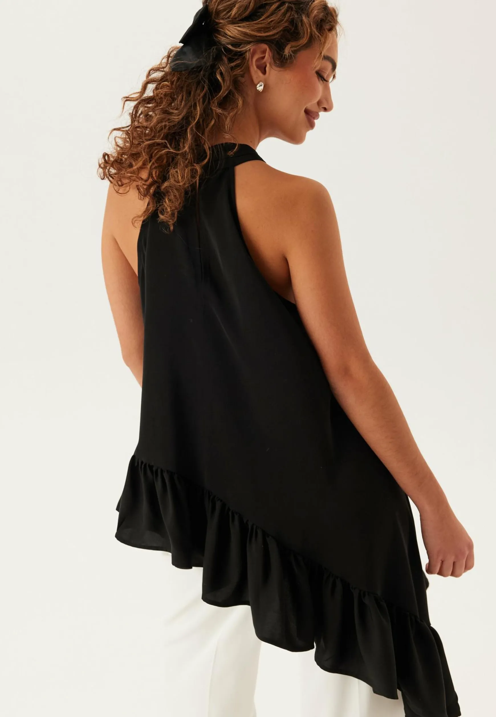Asymmetric Halter Neck Blouse