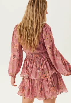 Balloon Sleeve Short Flounce Dress