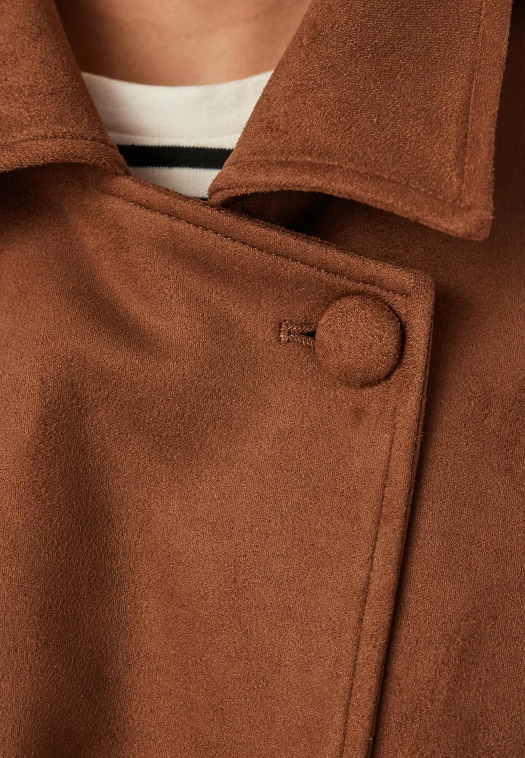 Belted Faux Suede Jacket