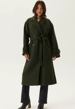 Belted Wool Blend Coat