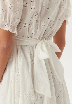 Broderie Anglaise V-Neck Dress