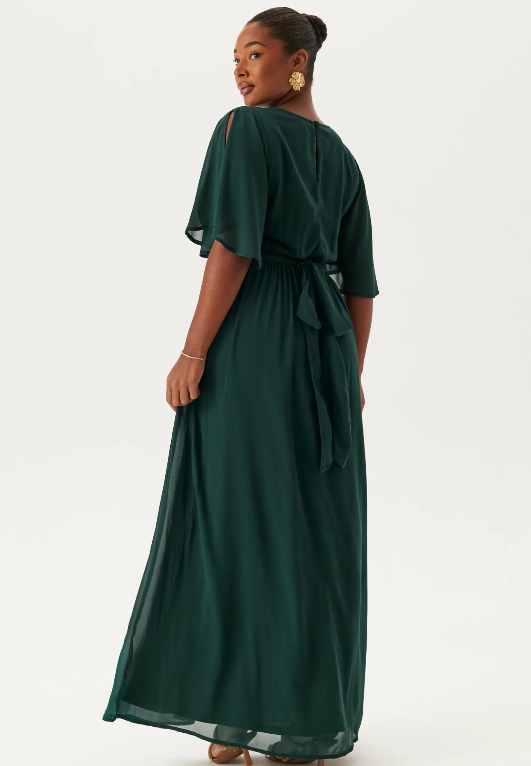 Butterfly Sleeve Chiffon Gown