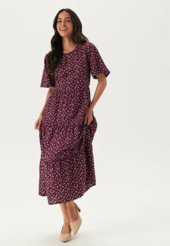 Butterfly Sleeve Viscose Midi Dress