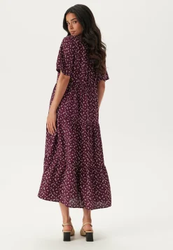 Butterfly Sleeve Viscose Midi Dress
