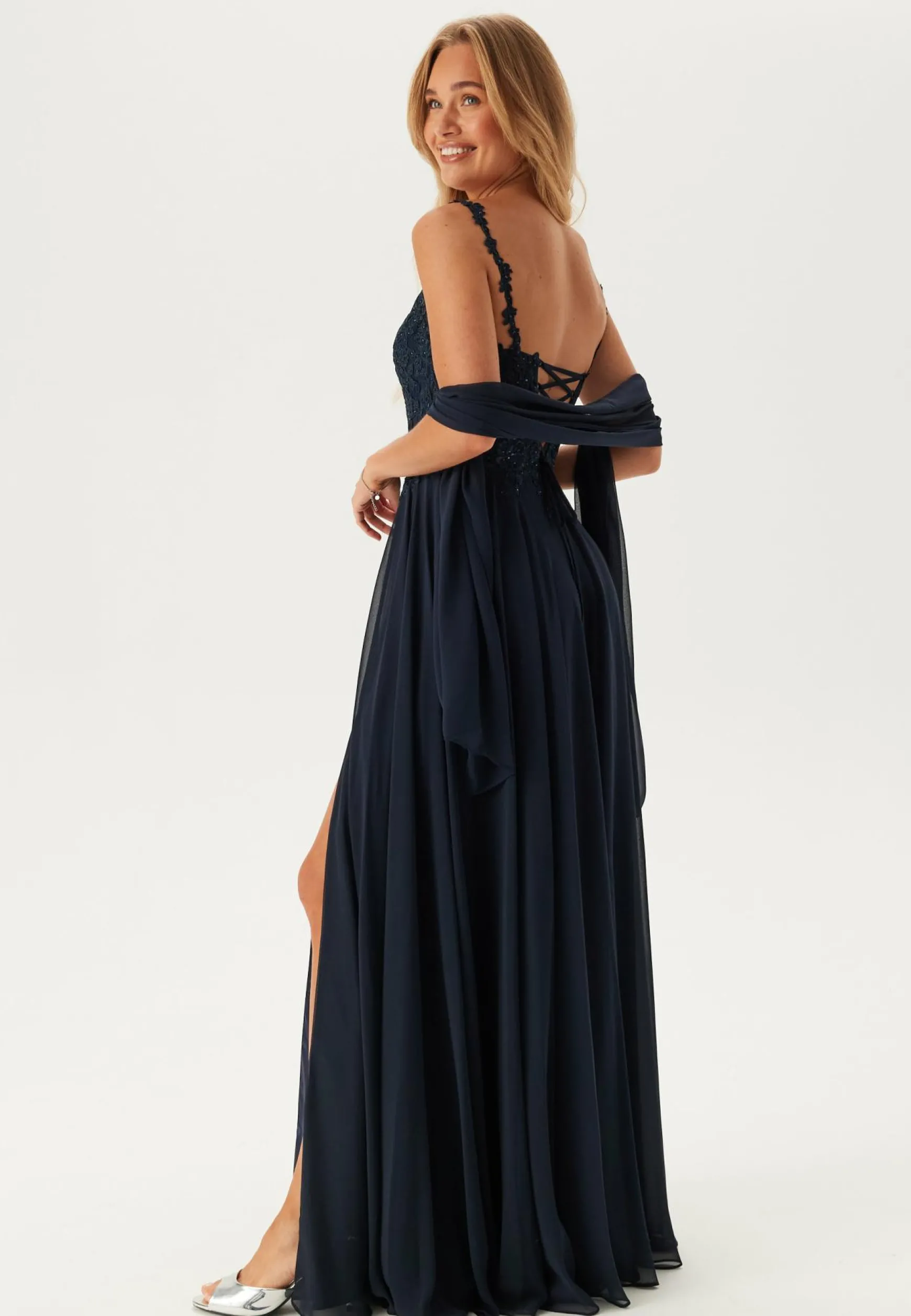 Chiffon Rhinestone Evening Dress