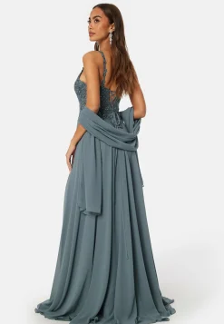 Chiffon Rhinestone Evening Dress