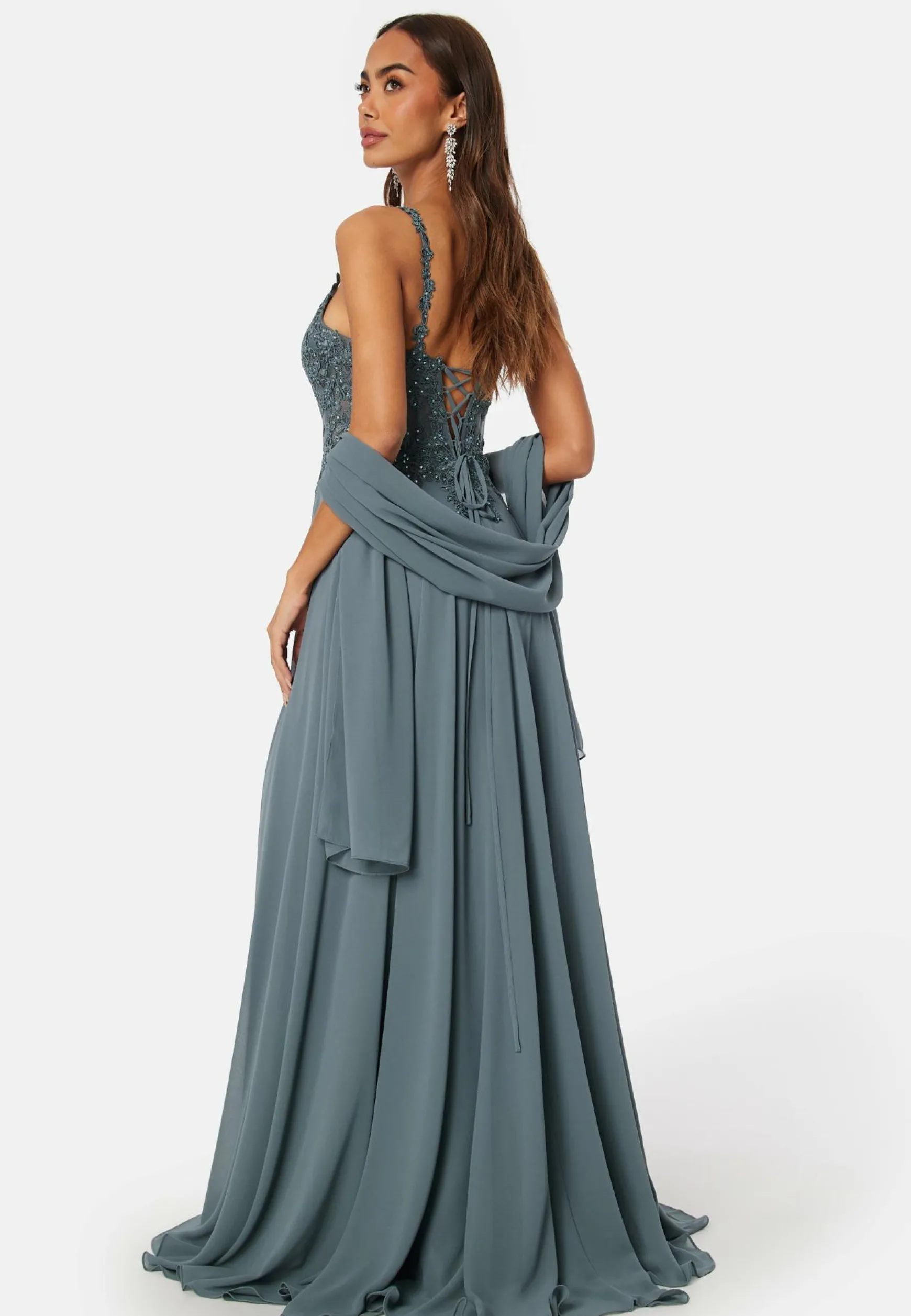 Chiffon Rhinestone Evening Dress