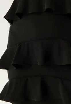 Deep V-Neck Flounce Gown