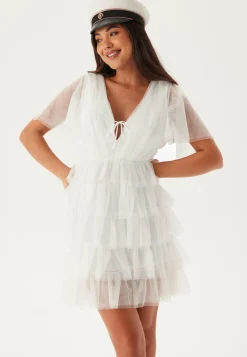 Deep V-neck Tulle Dress