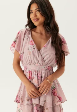 Floral Flutter Tiered Midi Dress