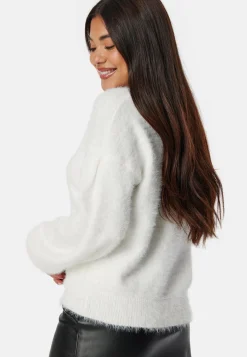 Fluffy Knitted Pearl Cardigan