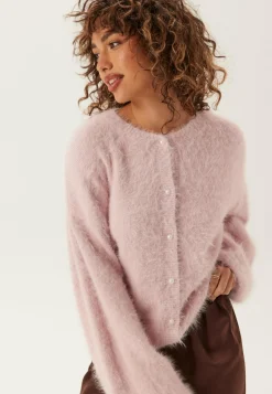 Fluffy Knitted Pearl Cardigan