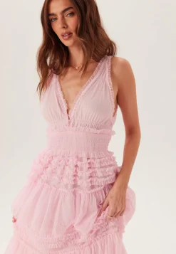 Frill Dotted Tulle Gown
