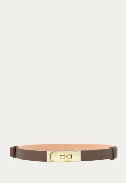 Leather Belt With Turn Lock