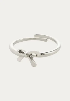 Lulu Bow Stack Ring Silver-pla