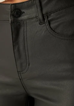 Mid Waist Push-up Coated Slim Jeans