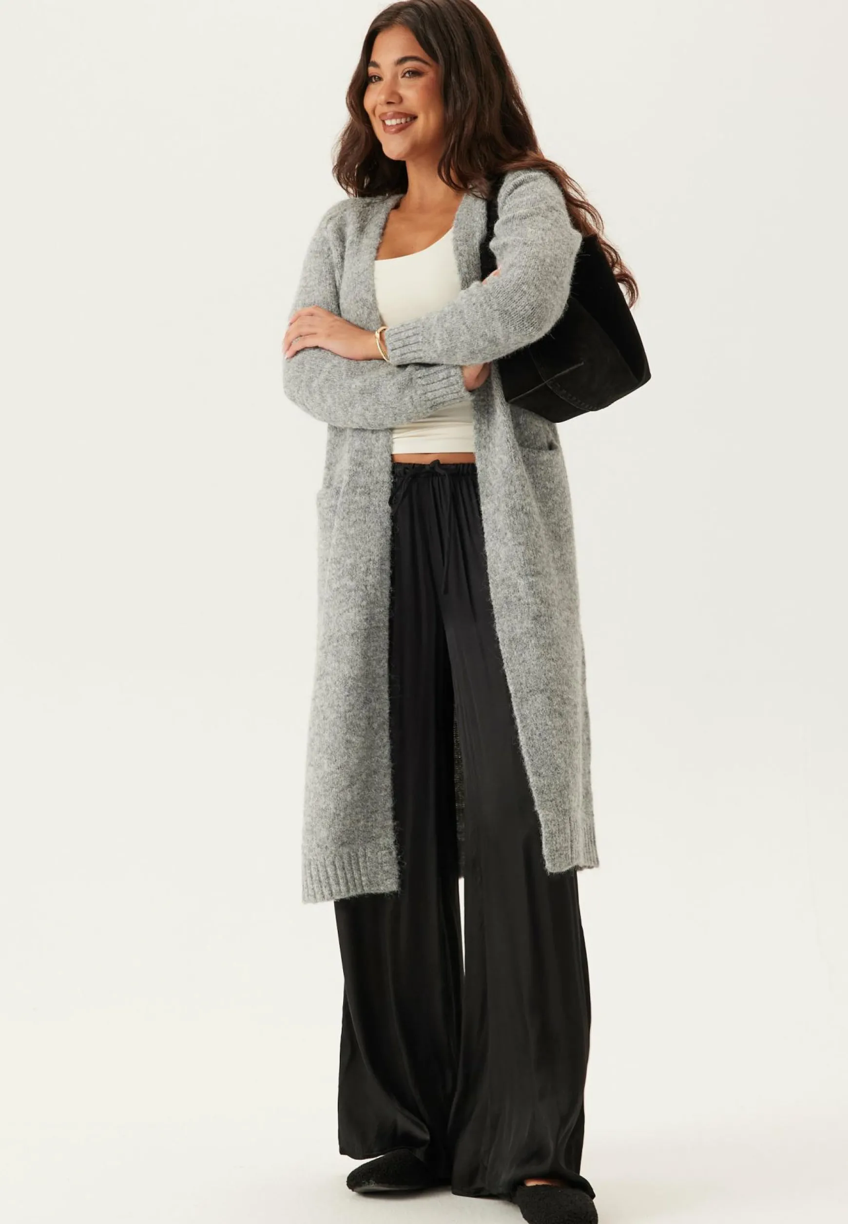 Objmilu Ls Lo Long Knit Cardig