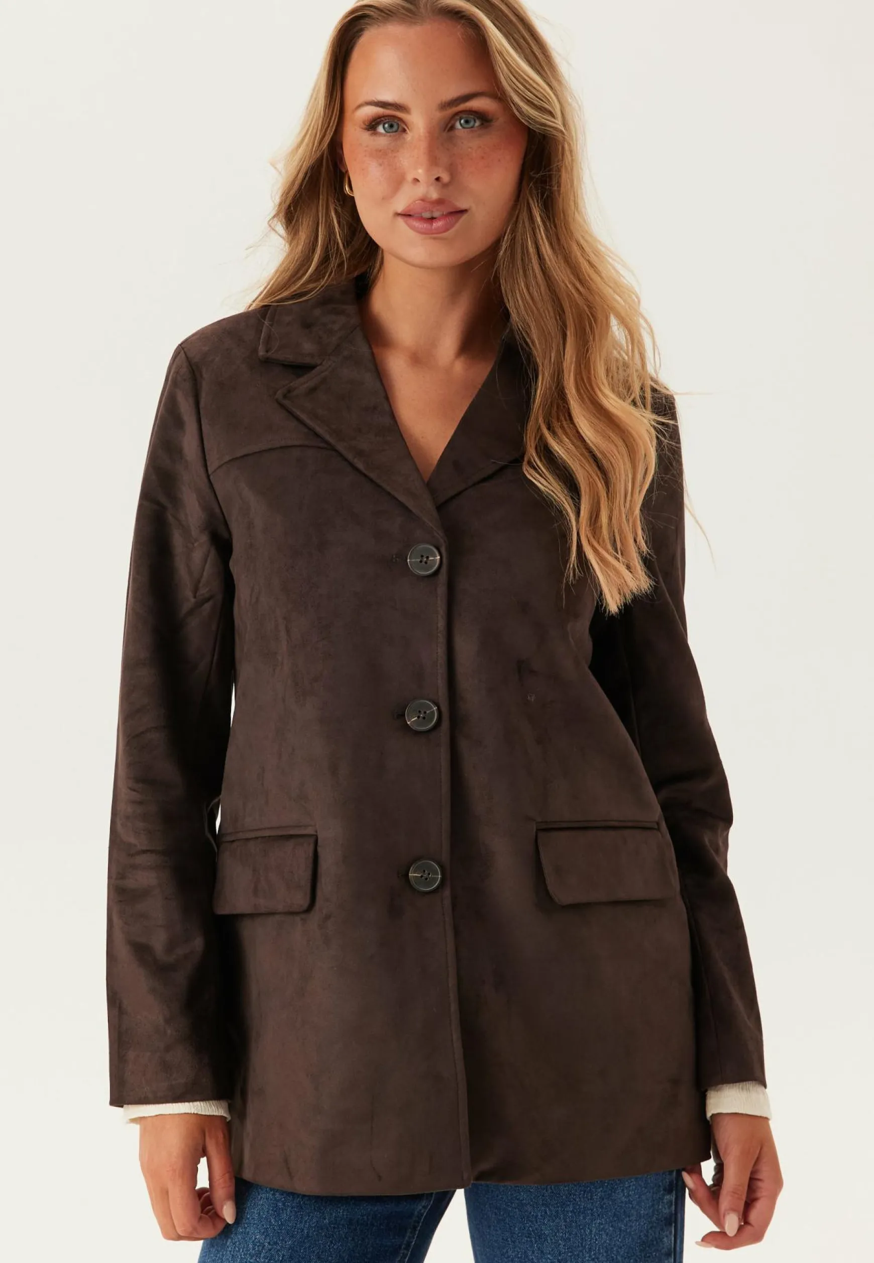 Onltulip Faux Suede Blazer Coa