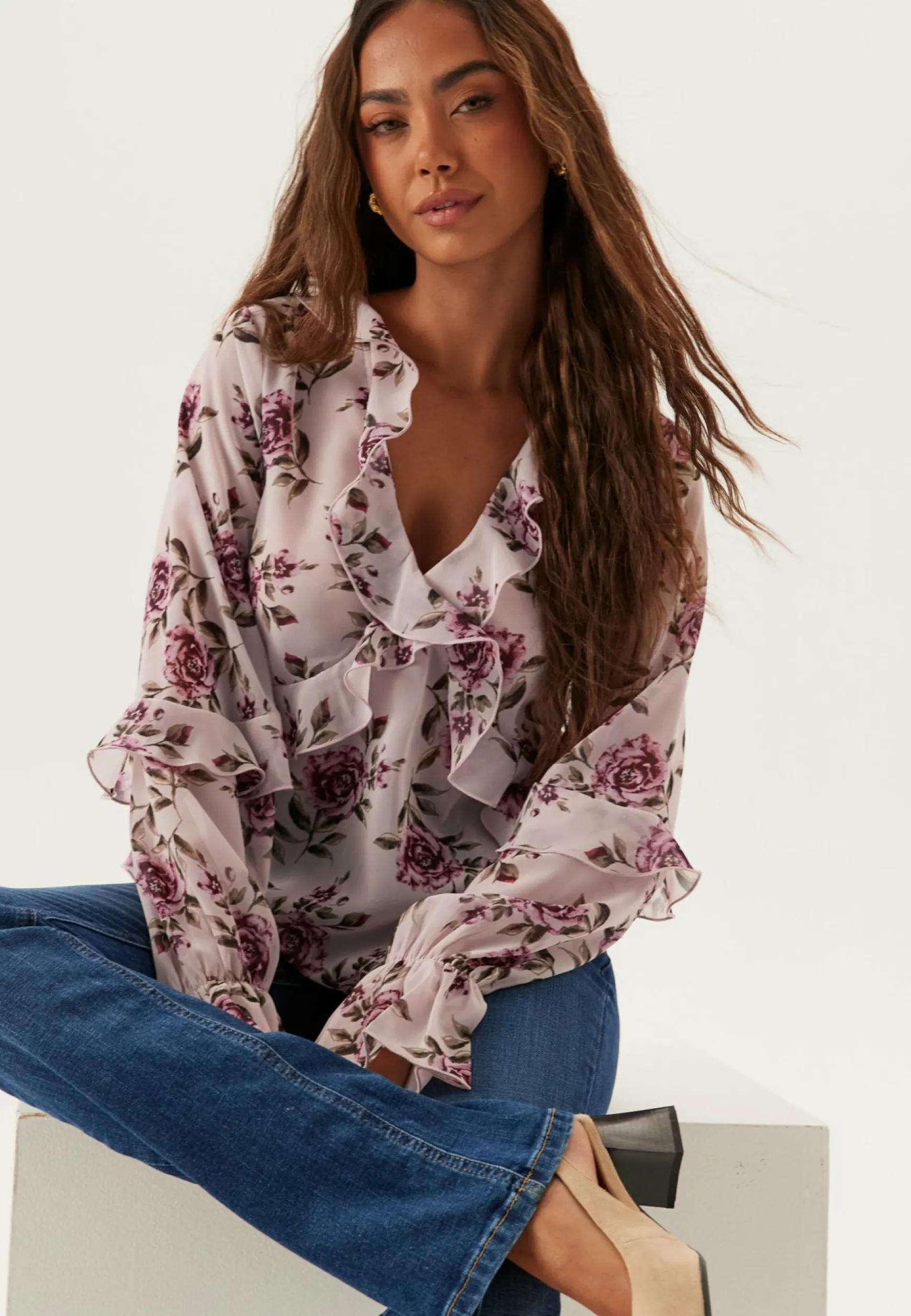 Open Back Frill Blouse
