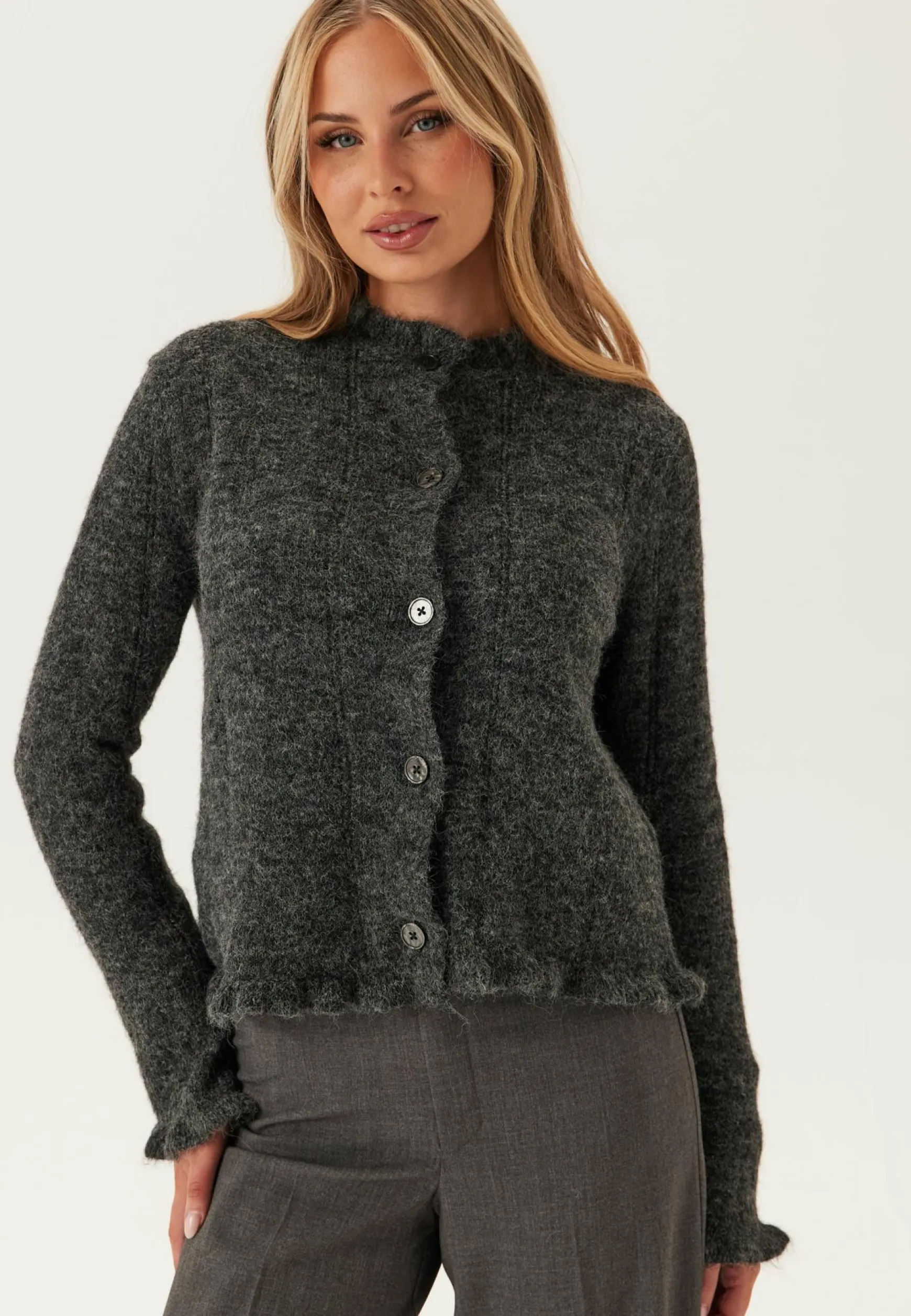 Pcjasmijn Ls O-neck Knit Cardigan