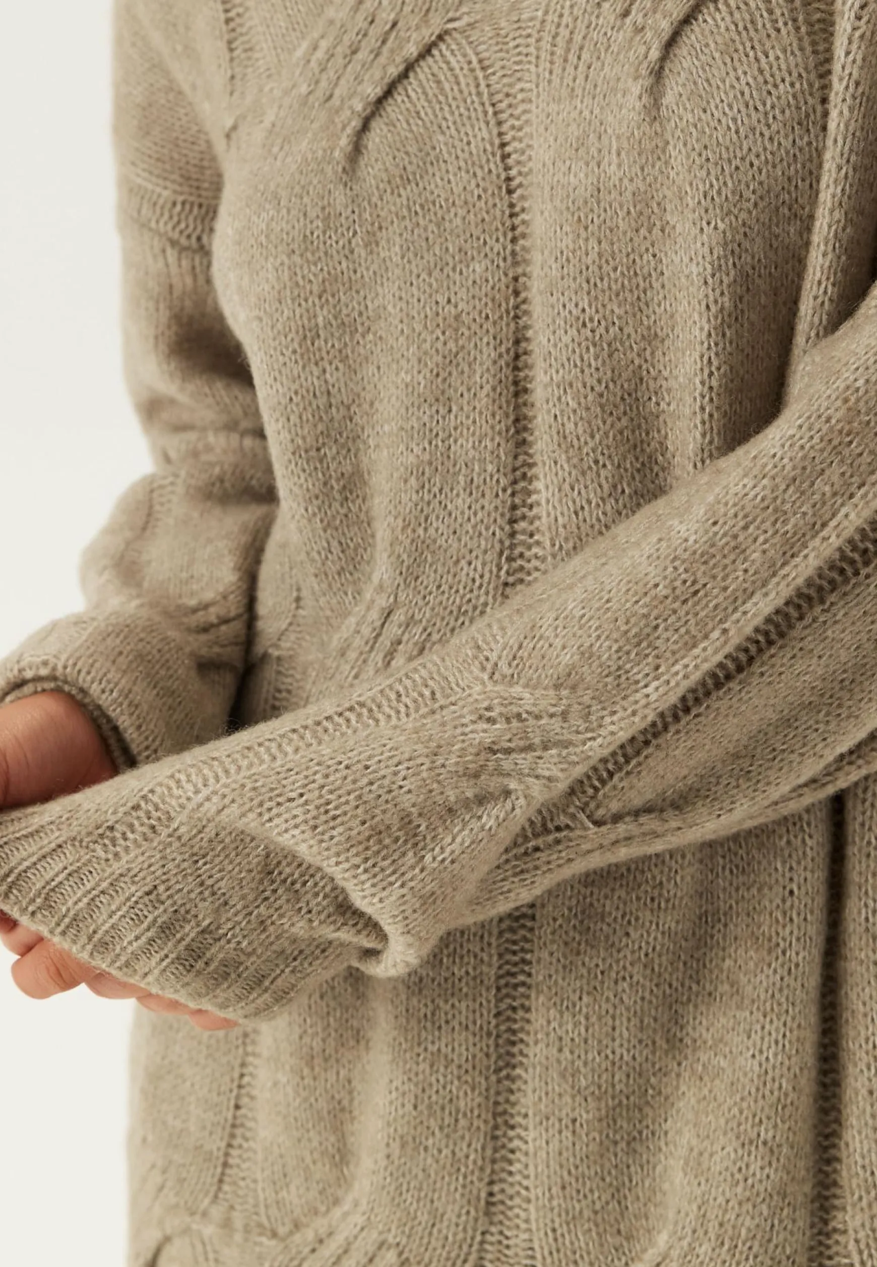 Pcjenna Ls Cable Knit Midi Dre