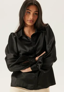 Puff Sleeve Satin Shirt