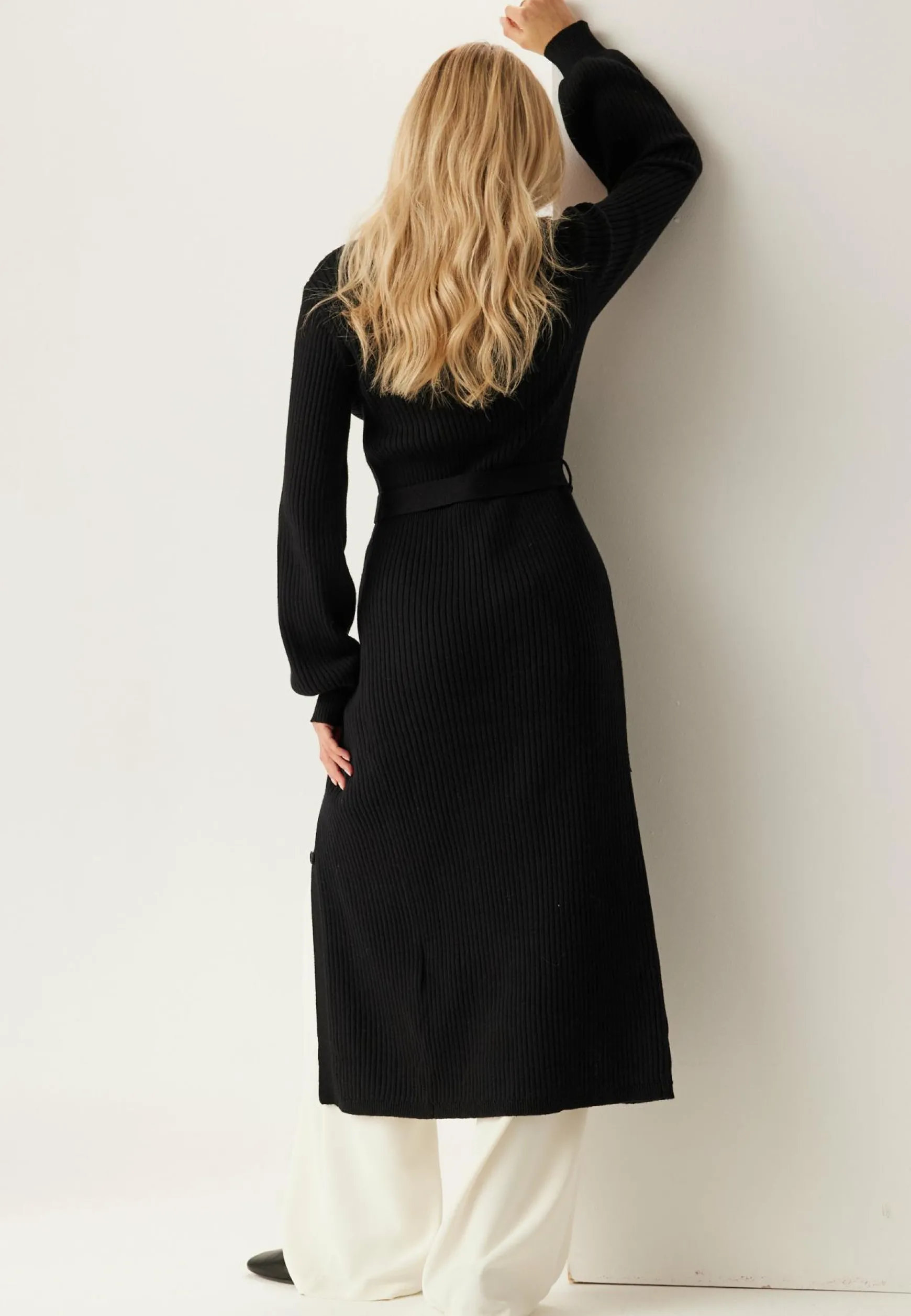 Rib Knitted Cardigan Dress