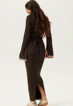 Round Neck Rib Knitted Maxi Dress
