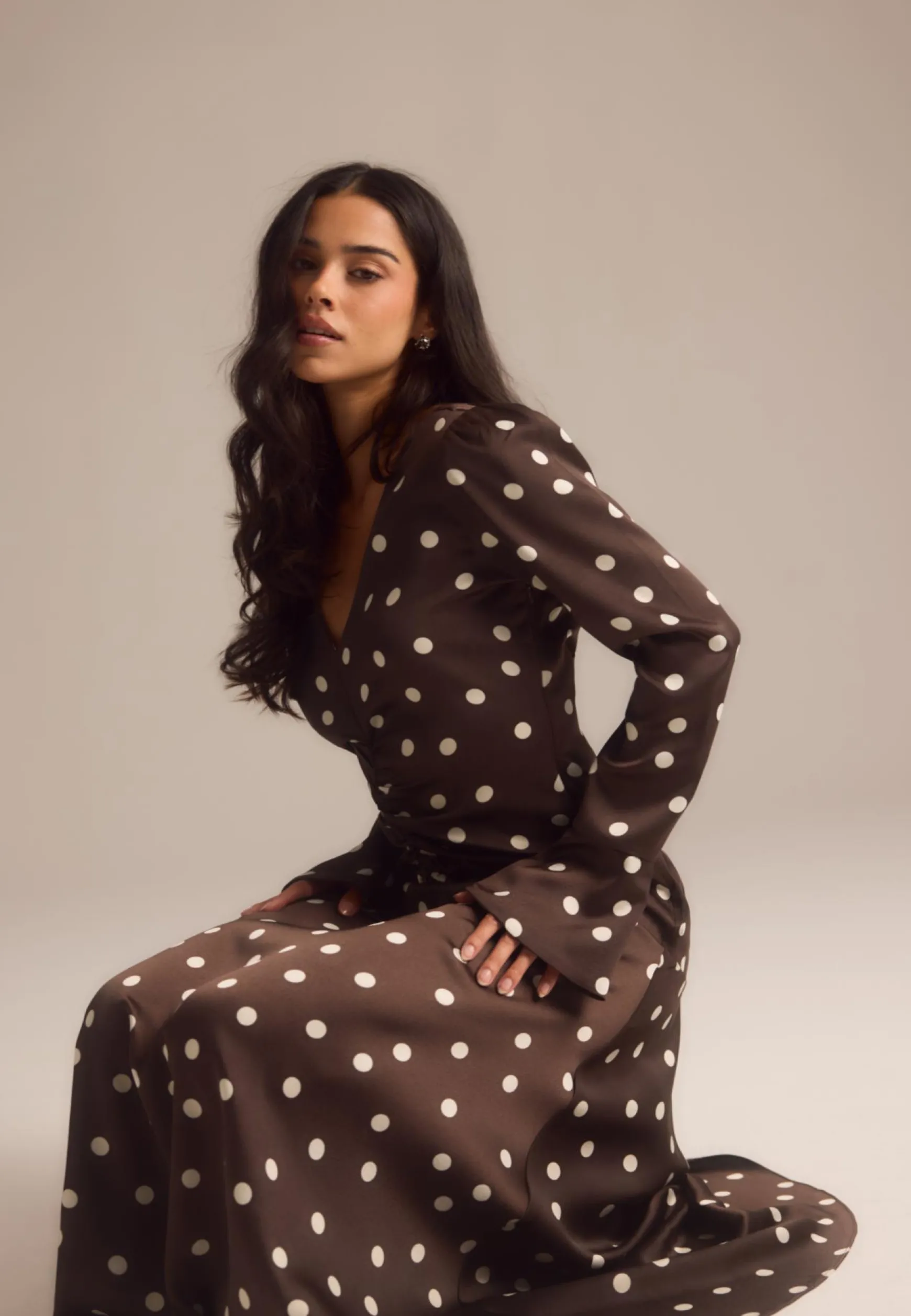 Ruched Front Midi Dress
