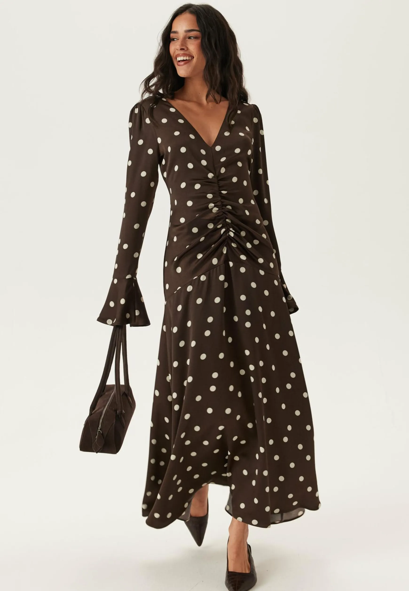 Ruched Front Midi Dress