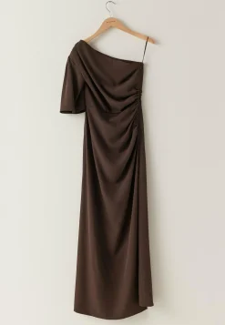 Ruched One Shoulder Gown