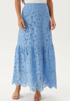 Scalloped Lace Edge Maxi Skirt