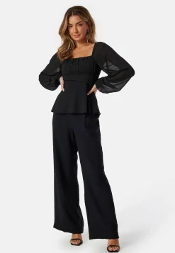 Square Neck L/S Georgette Blouse