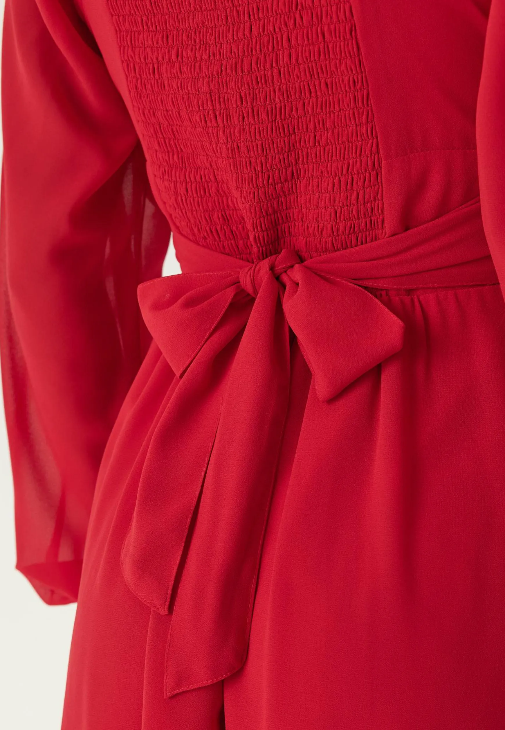 Square Neck L/S Georgette Dress