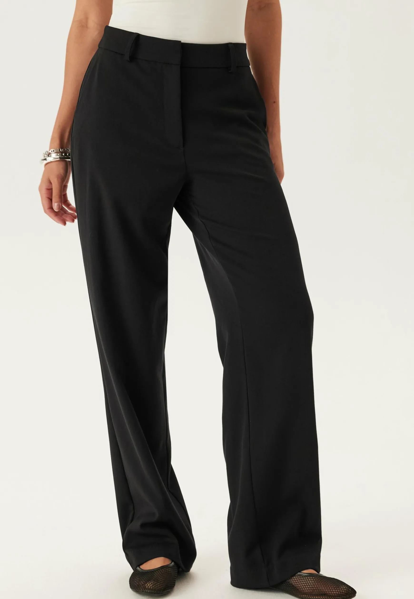 Straight High Waist Suit Trousers