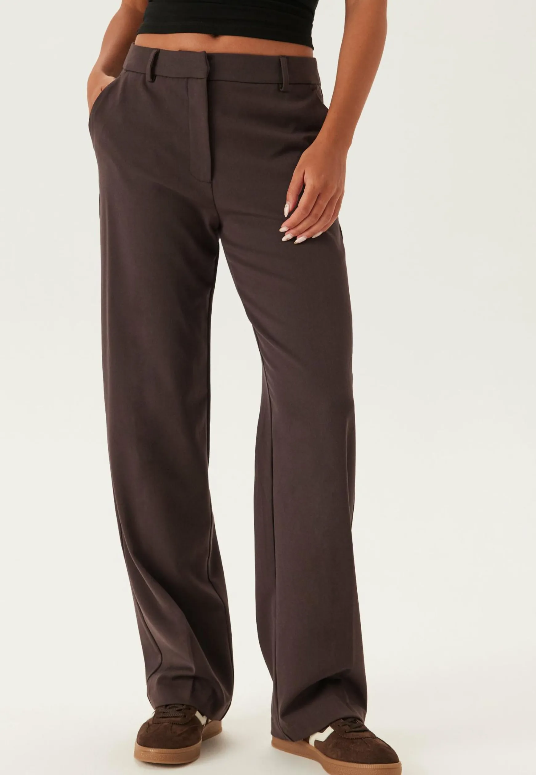Straight High Waist Suit Trousers