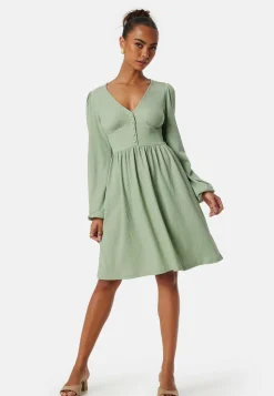 Structure Button Short Dress