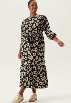 Structure Flounce Midi Dress