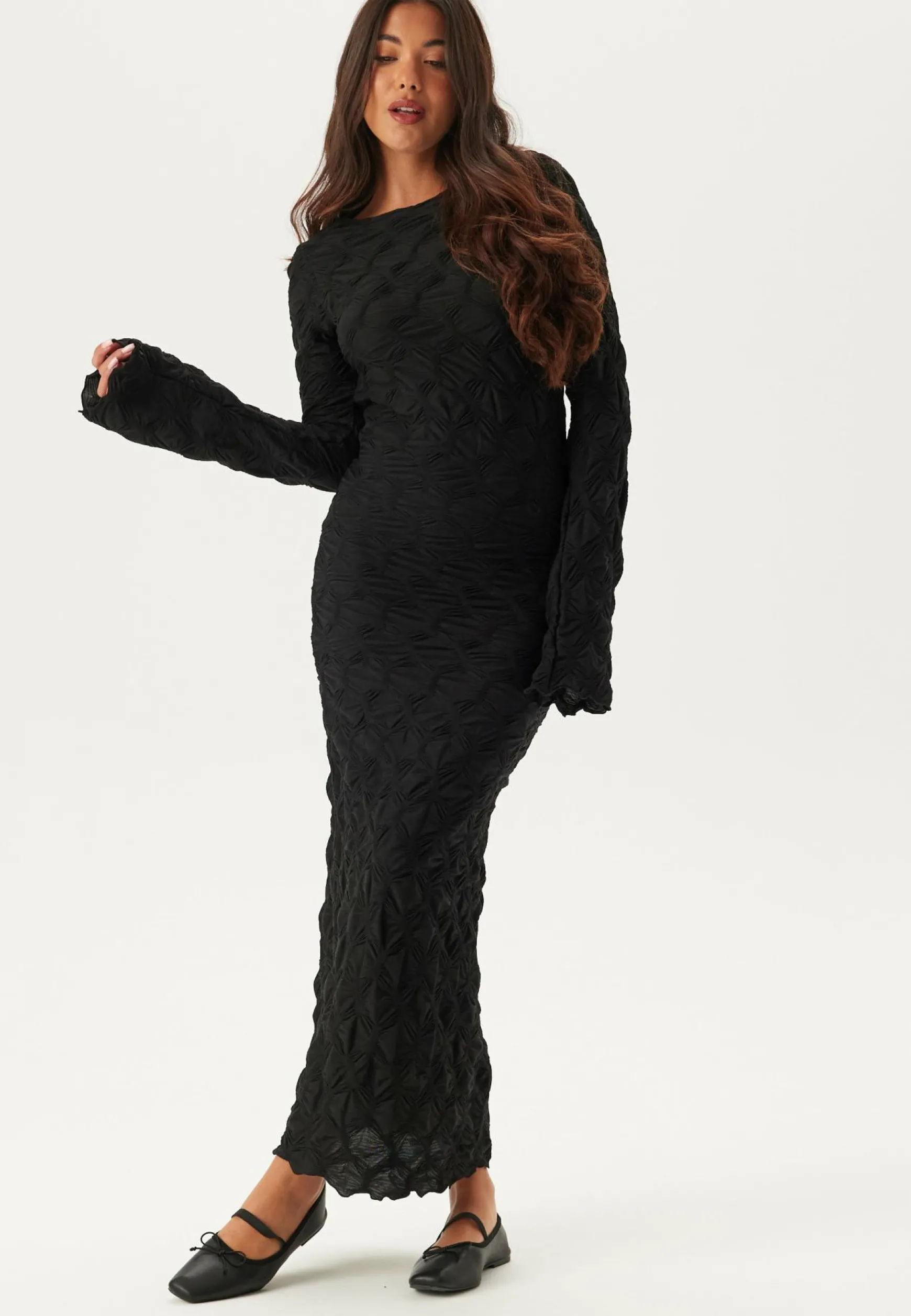 Structure Long Sleeve Midi Dress