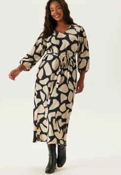 Structured Puff Sleeve Midi Dress