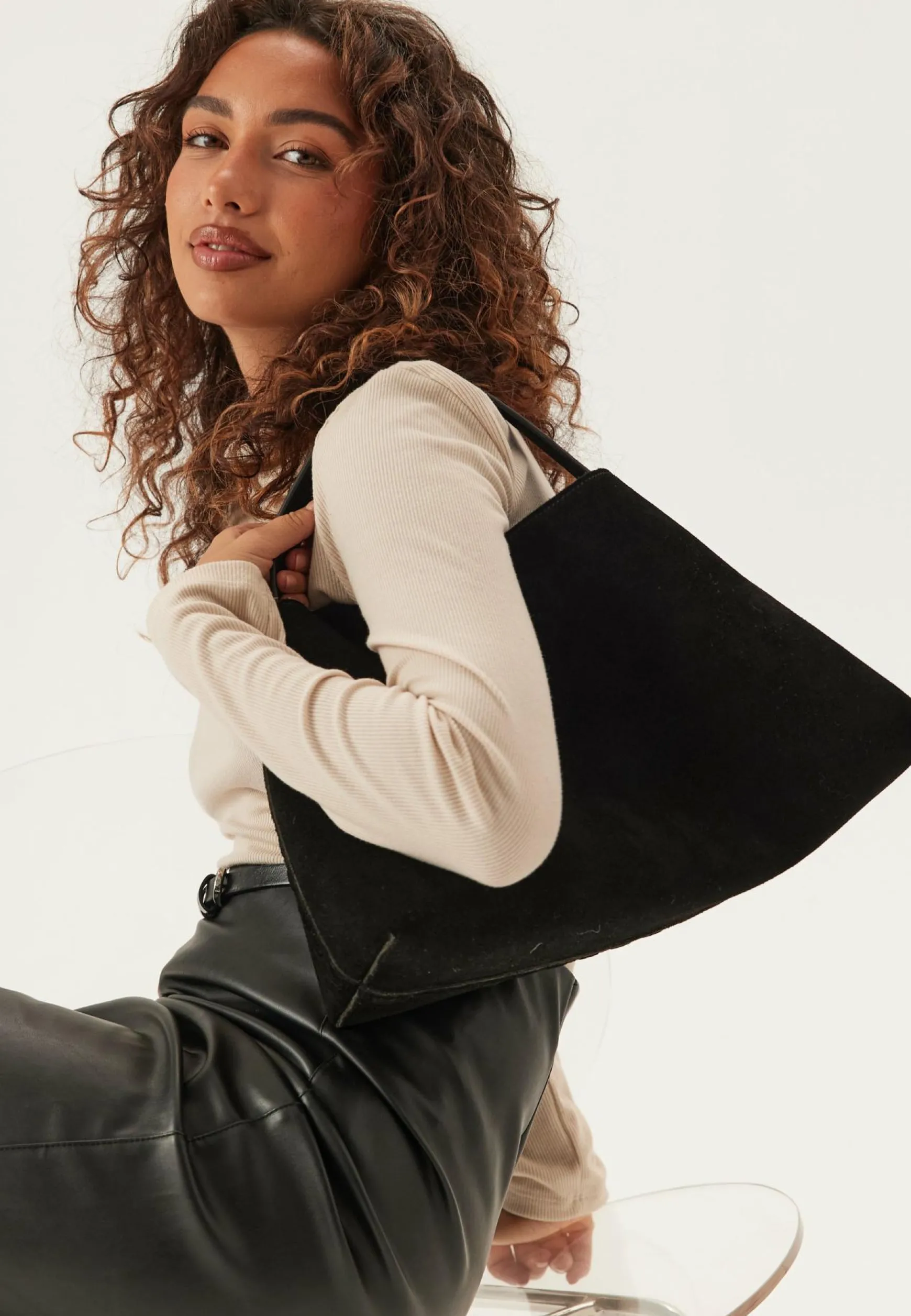 Suede Knot Shoulder Bag