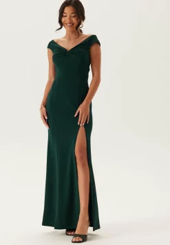 Twist Off Shoulder Gown