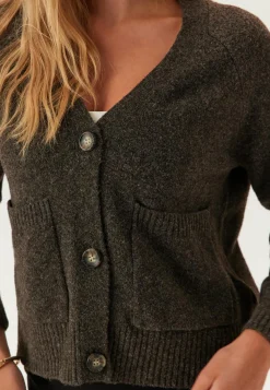 Vmboom Ls V-neck Button Cardig