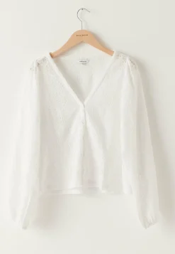 Volume Sleeve Button Blouse