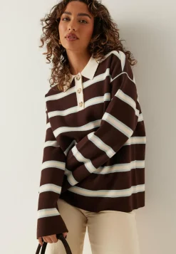 Yasisabell Ls Polo Knit Pullover